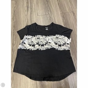 Microfiber Blend AntiStatic Properties Top Short Sleeve By Tek Gear In Black, Size: 2x