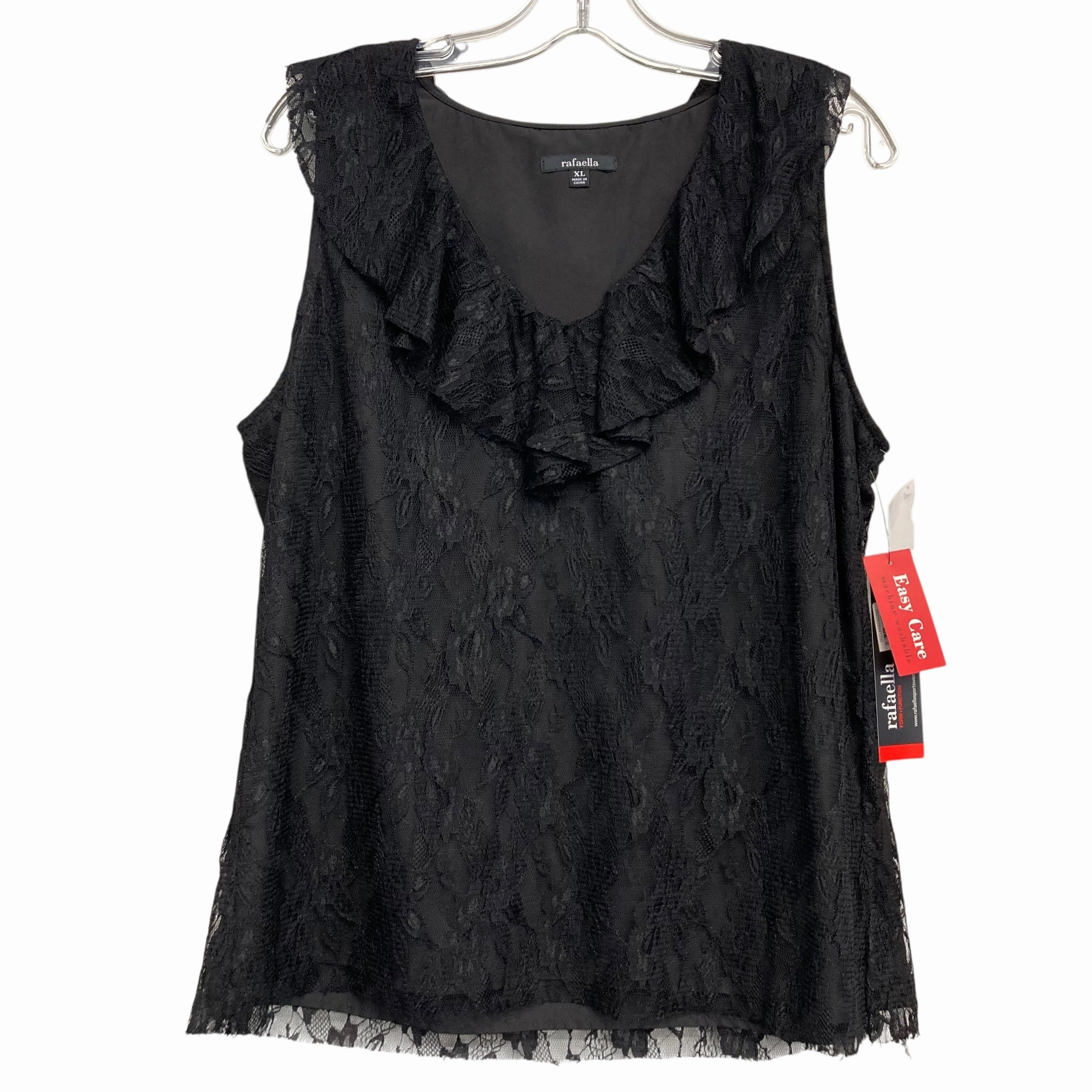 Cozy Comfort Fit Top Ss By Rafaella In Black, Size:Xl