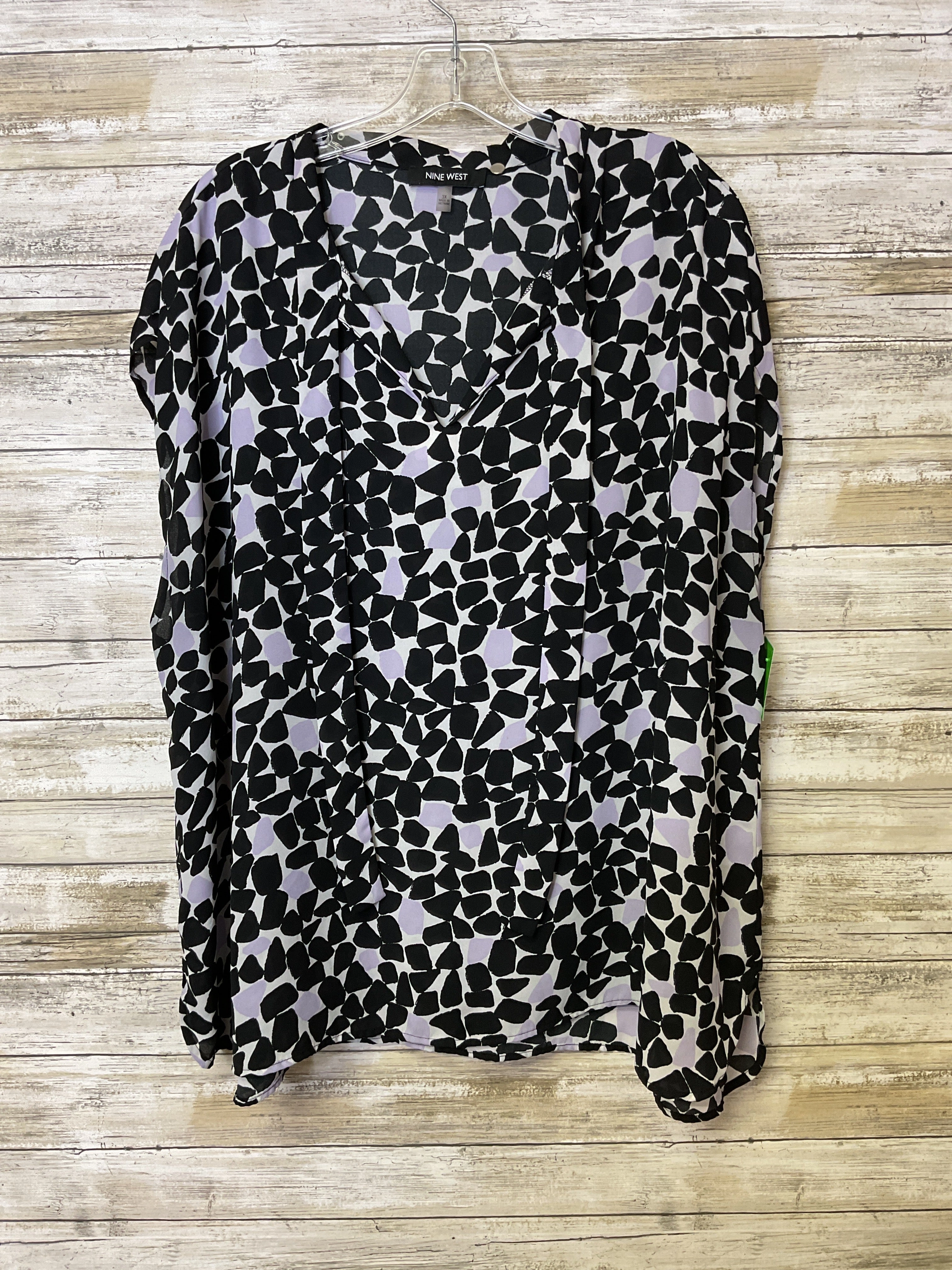 Top Ss By Nine West In Black & Purple, Size:3X Street Smart Look