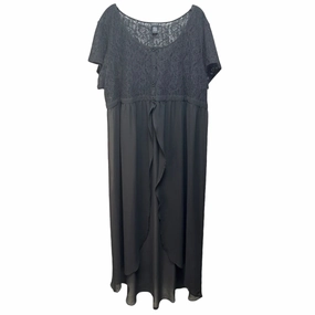 Breathable knit Lace Chiffon Maxi Top By Torrid In Black, Size: 4X