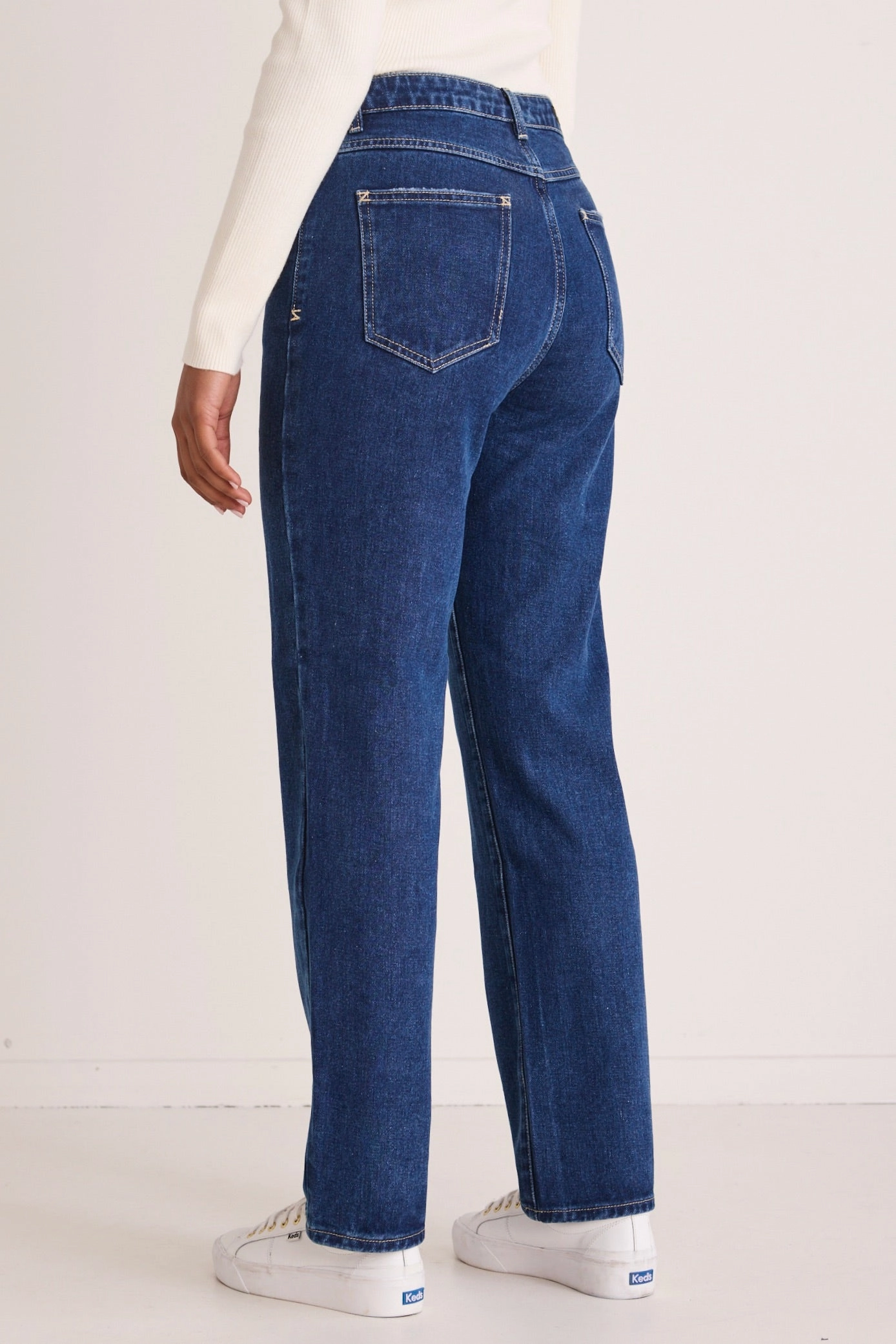 Fashionable Waist Lexie Dark Blue High Waist Straight Leg Jean