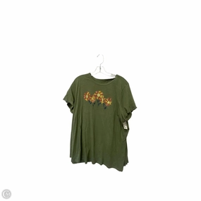 Seasonal Staple Stretchable Collar Band Top Short Sleeve By Dip In Green, Size: 2x