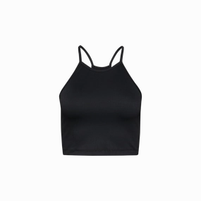 PolishedFinish Women's Ribbed Halter Crop Tank