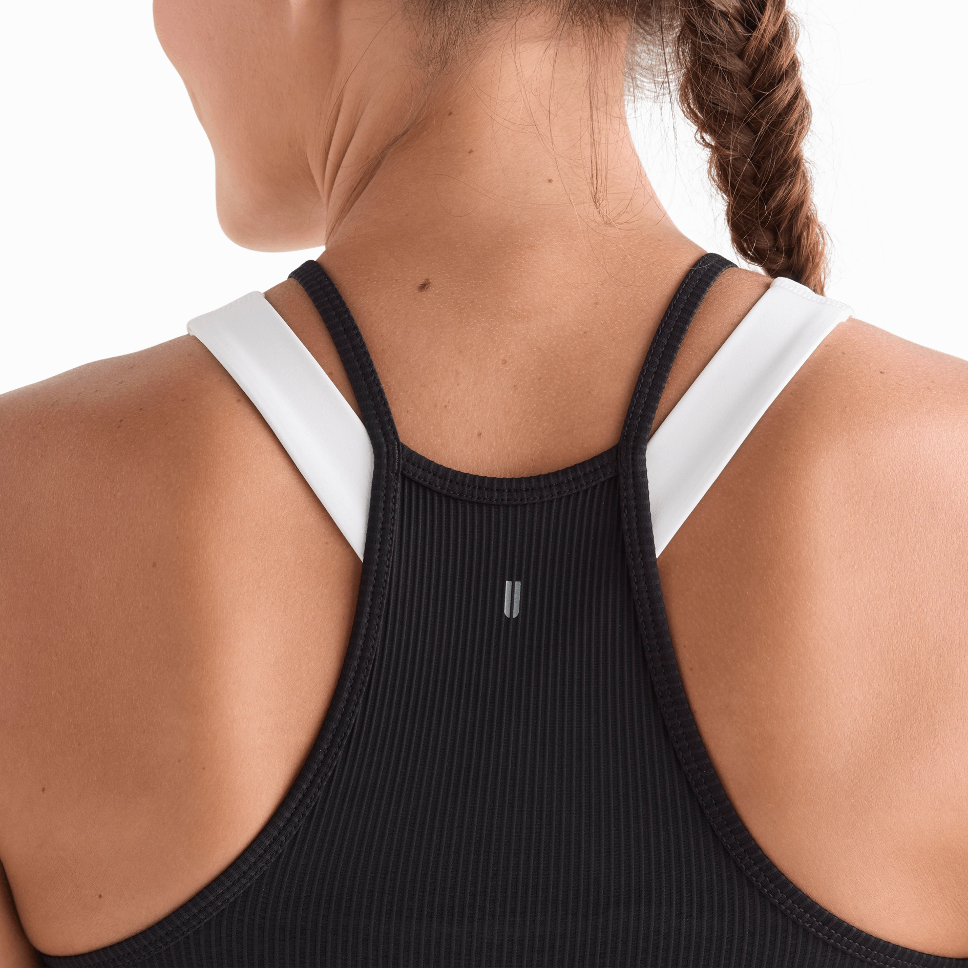 Women's Ribbed Halter Crop Tank NoRoll Hem Technology