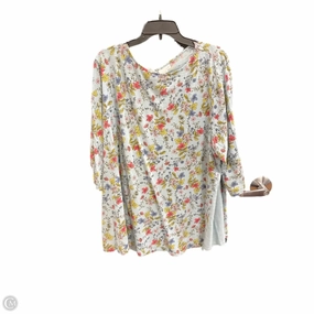 Top Short Sleeve By J. Jill In Floral Print, Size: 4x EasyCare Fabric Biodegradable Textile