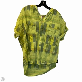 Drip Dry Fabric Top Short Sleeve By Pilcro In Green, Size: Xl