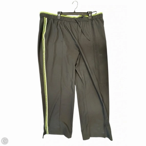 Lightweight Fabric Wrinkle Resistant Finish Athletic Pants By Made For Life In Black & Green, Size: 3x