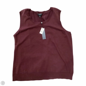 Vest Sweater By Talbots In Maroon, Size: 2x Warm Essentials