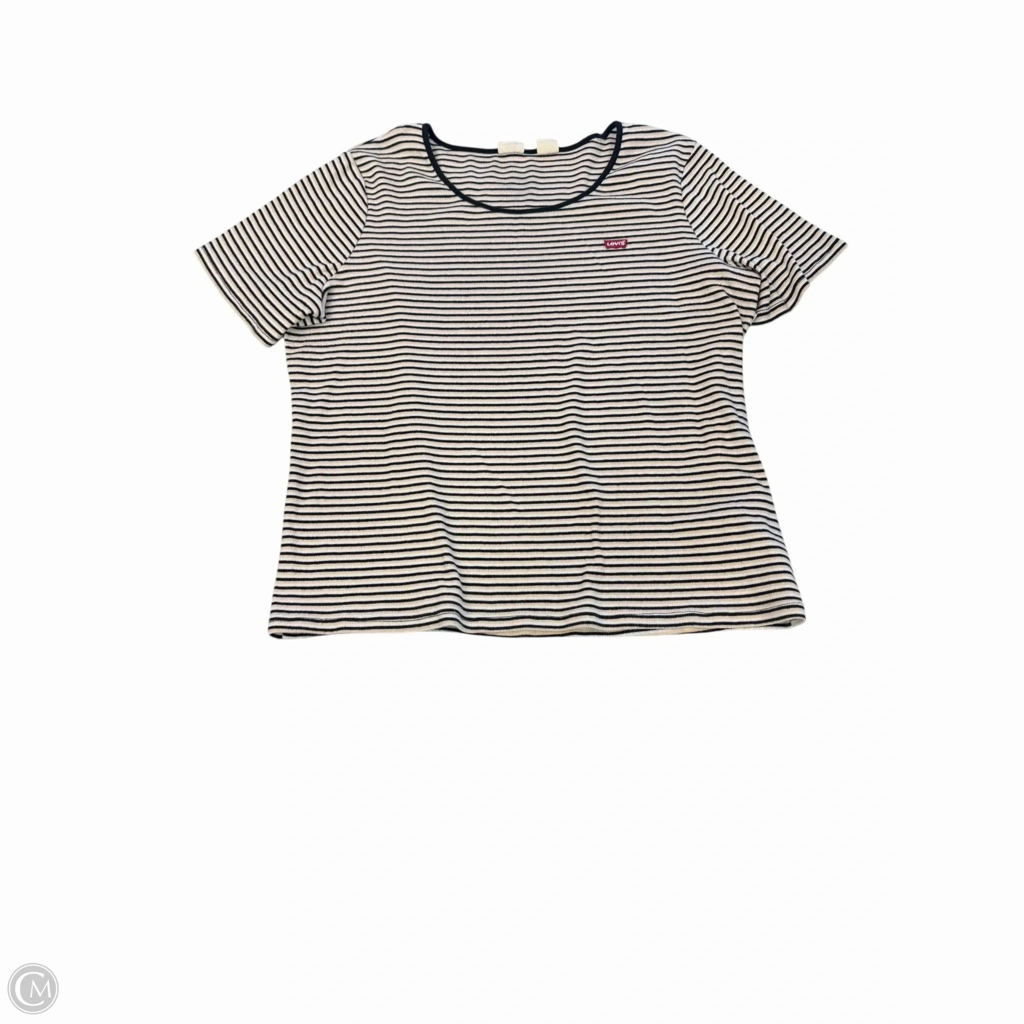 Top Short Sleeve By Levis In Striped Pattern, Size: 3x Cross Grain Knit Essential Fashion