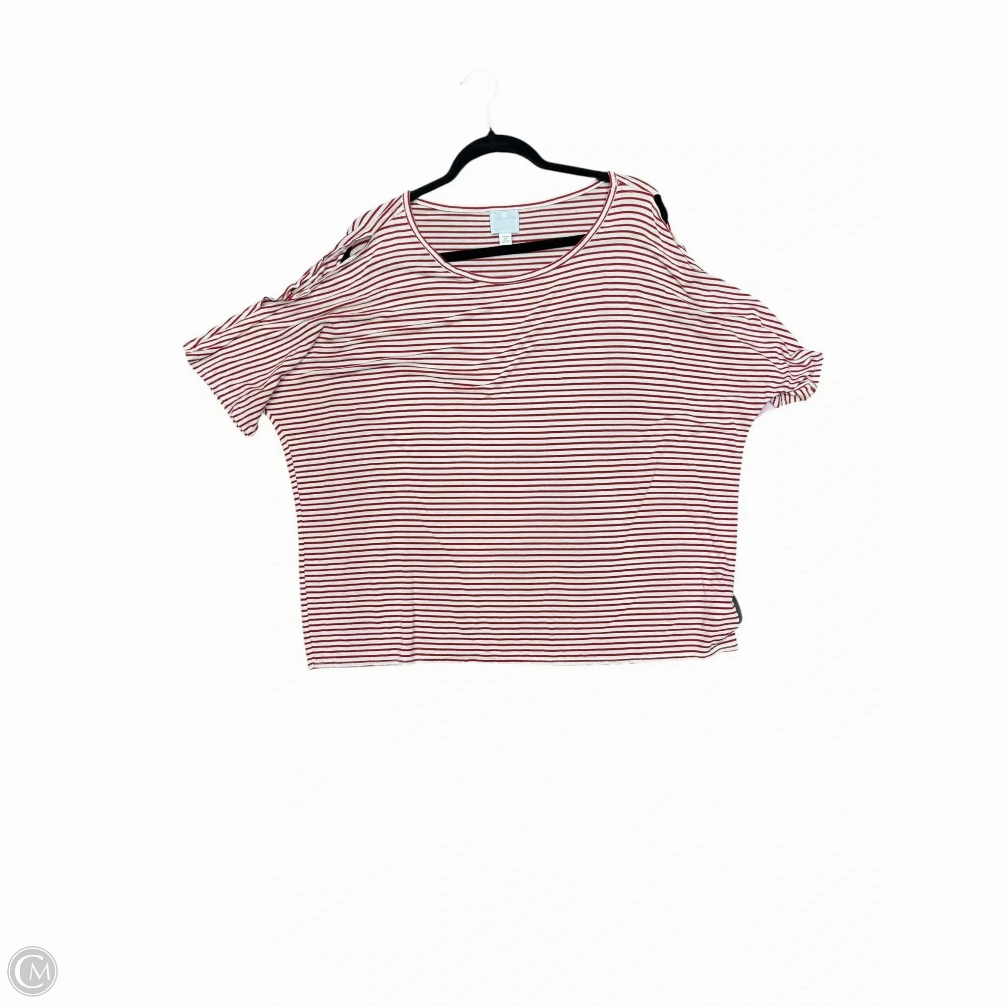 Top Short Sleeve By Sunday In Red & White, Size: 2x Comfort Design Limited Edition