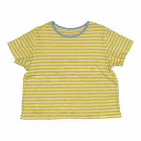 Top Ss By Free Assembly In White & Yellow, Size:Xxl Structured silhouette Slim Fit Wear