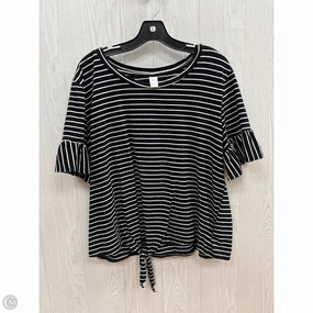 discount offer Top Short Sleeve By Clothes Mentor In Black & White, Size: 1x