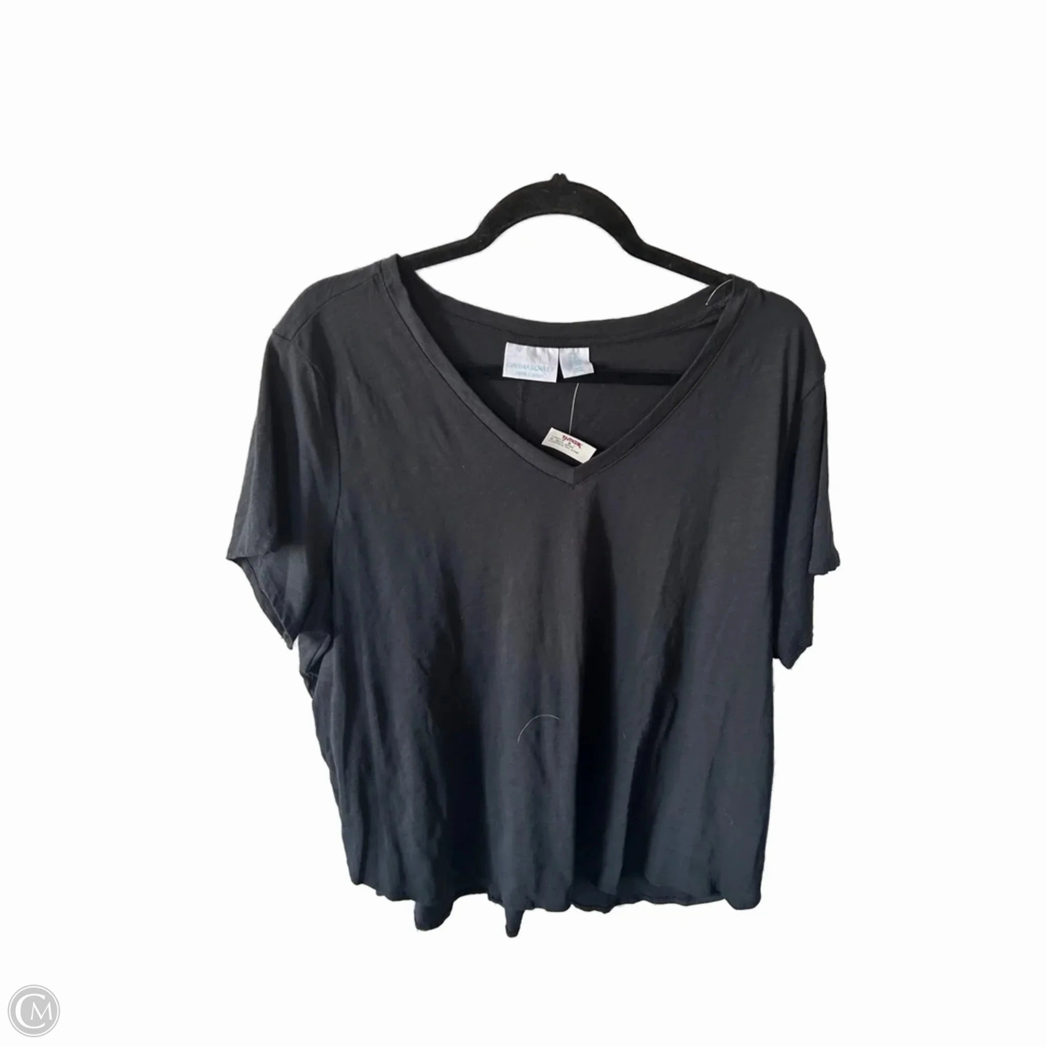 Top Short Sleeve Basic By Cynthia Rowley In Black, Size: 3x skinny but not tight Fuzz Free Surface