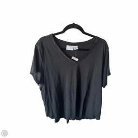 Top Short Sleeve Basic By Cynthia Rowley In Black, Size: 3x skinny but not tight Fuzz Free Surface