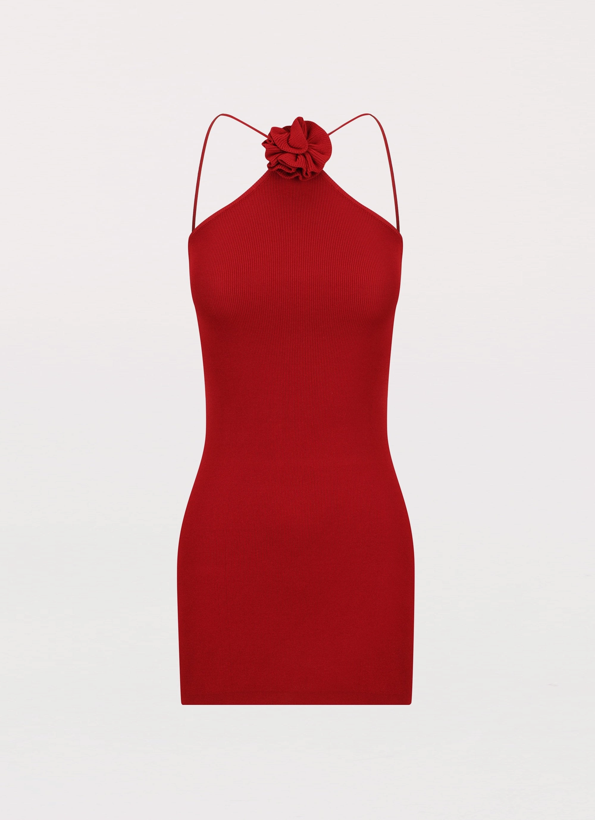 All Look Delphi Rose Knit Mini Dress - Rouge Red