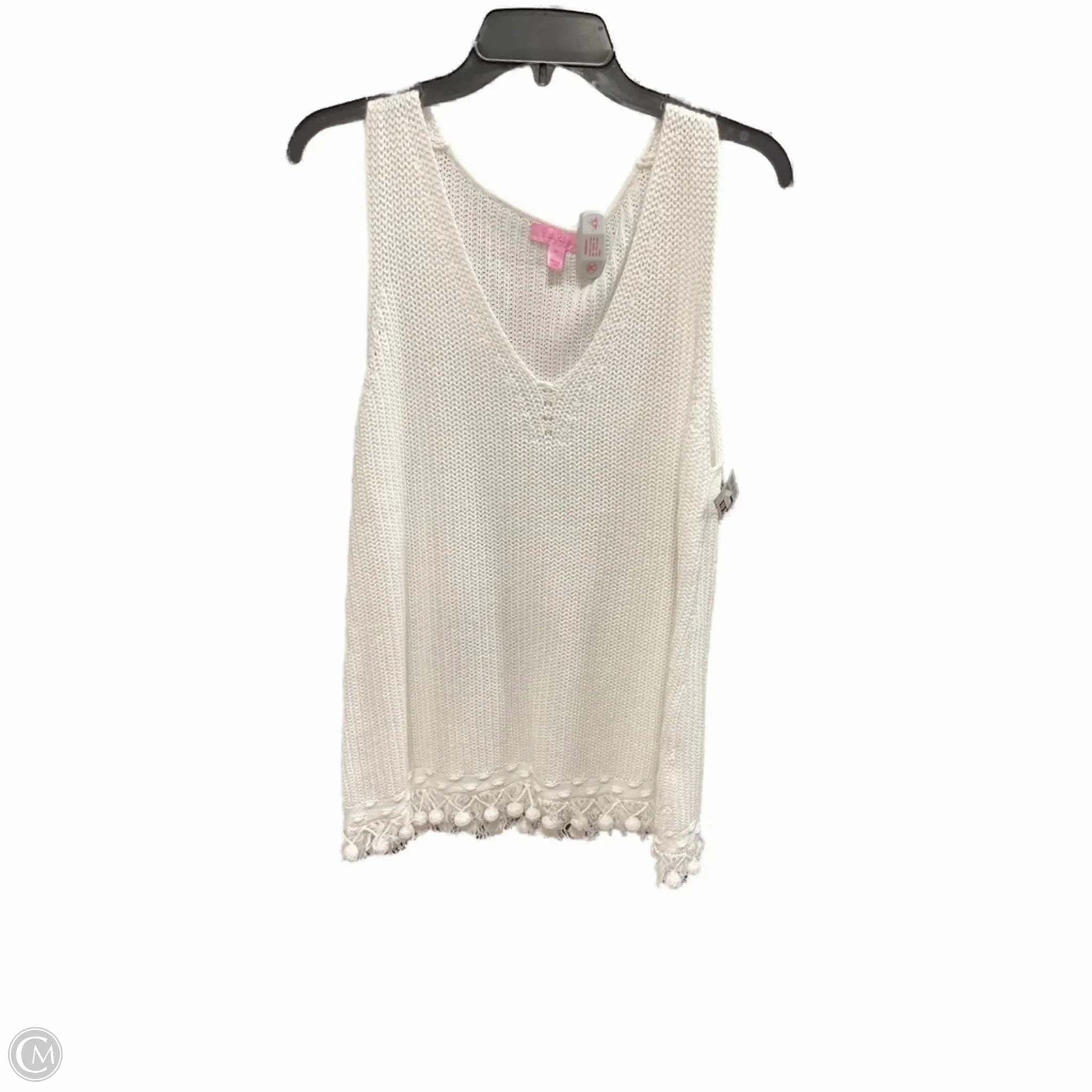 Sweater Designer By Lilly Pulitzer In White, Size: Xl Chic Layering