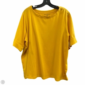Bold colors Weekend Style Trend Top Short Sleeve By Jessica London In Yellow, Size: 3x