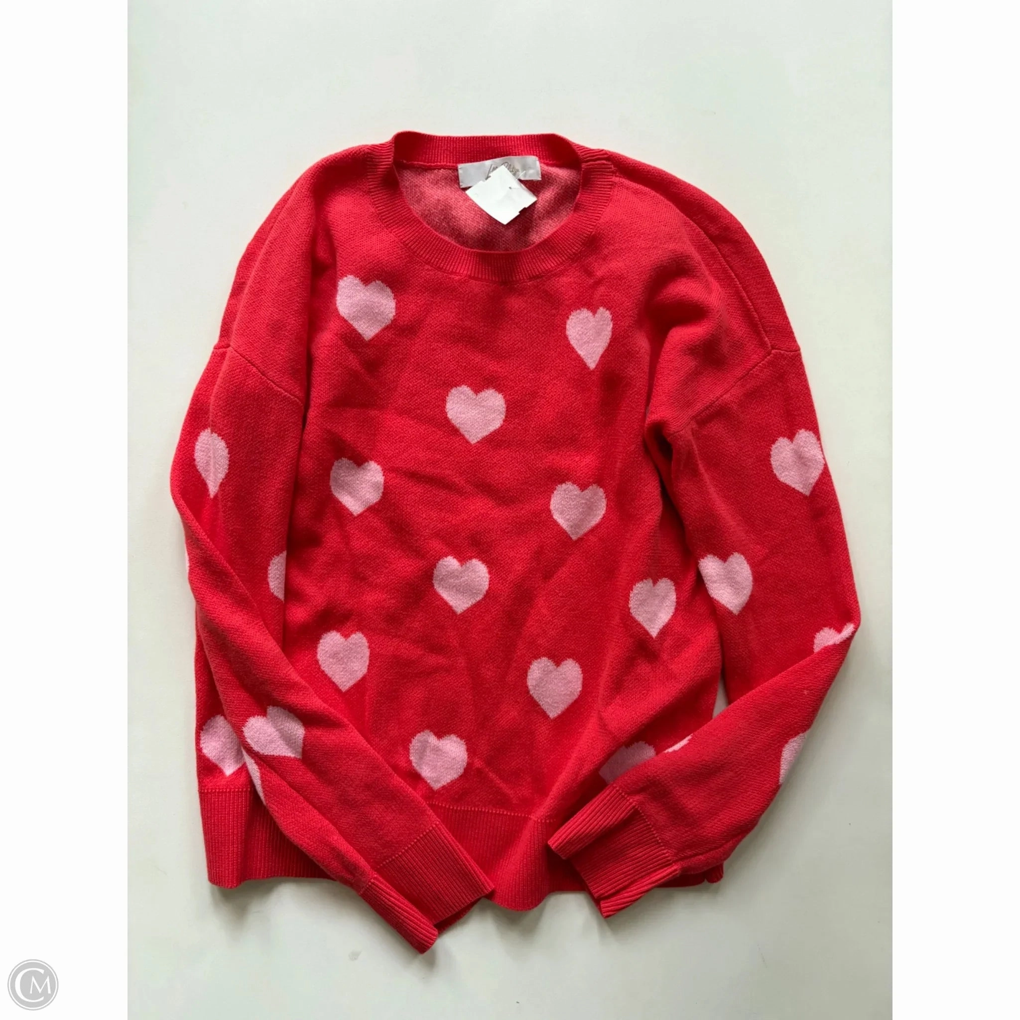 Soft Fabric Look Flexible Ribbed Trim Sweater Designer By Lilly Pulitzer In Red, Size: Xs