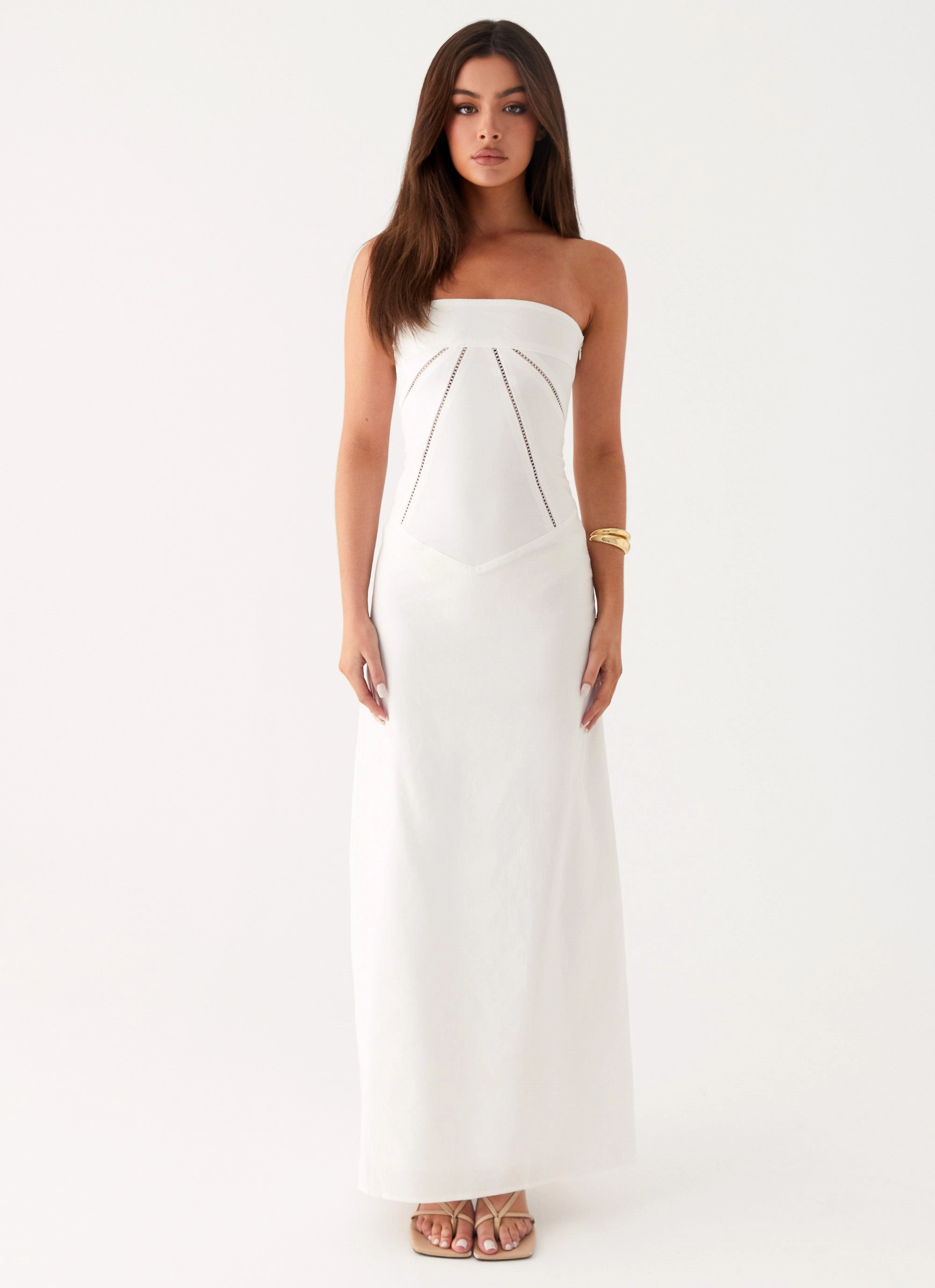 Fit Easy Chic Fit Wear Cerisa Linen Maxi Dress - White