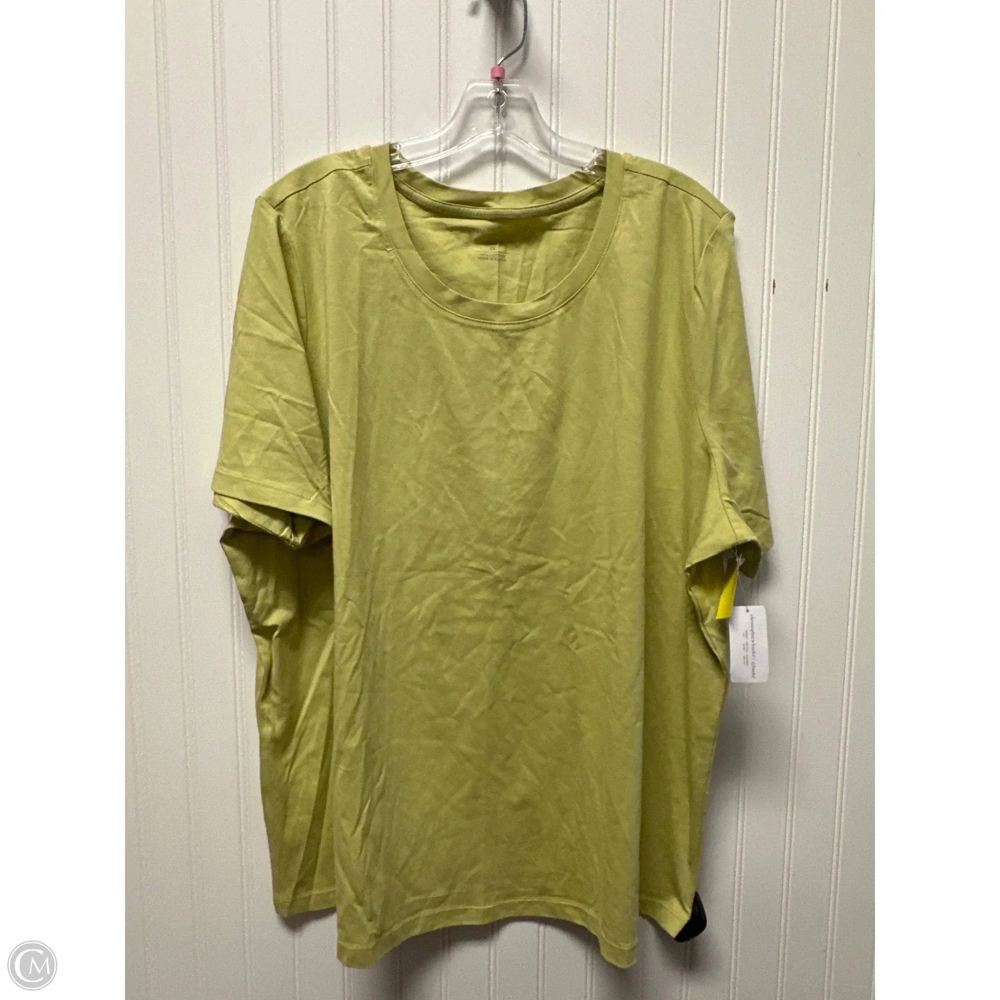 Top Short Sleeve Basic By Cj Banks In Green, Size: 2x Soft and Flexible