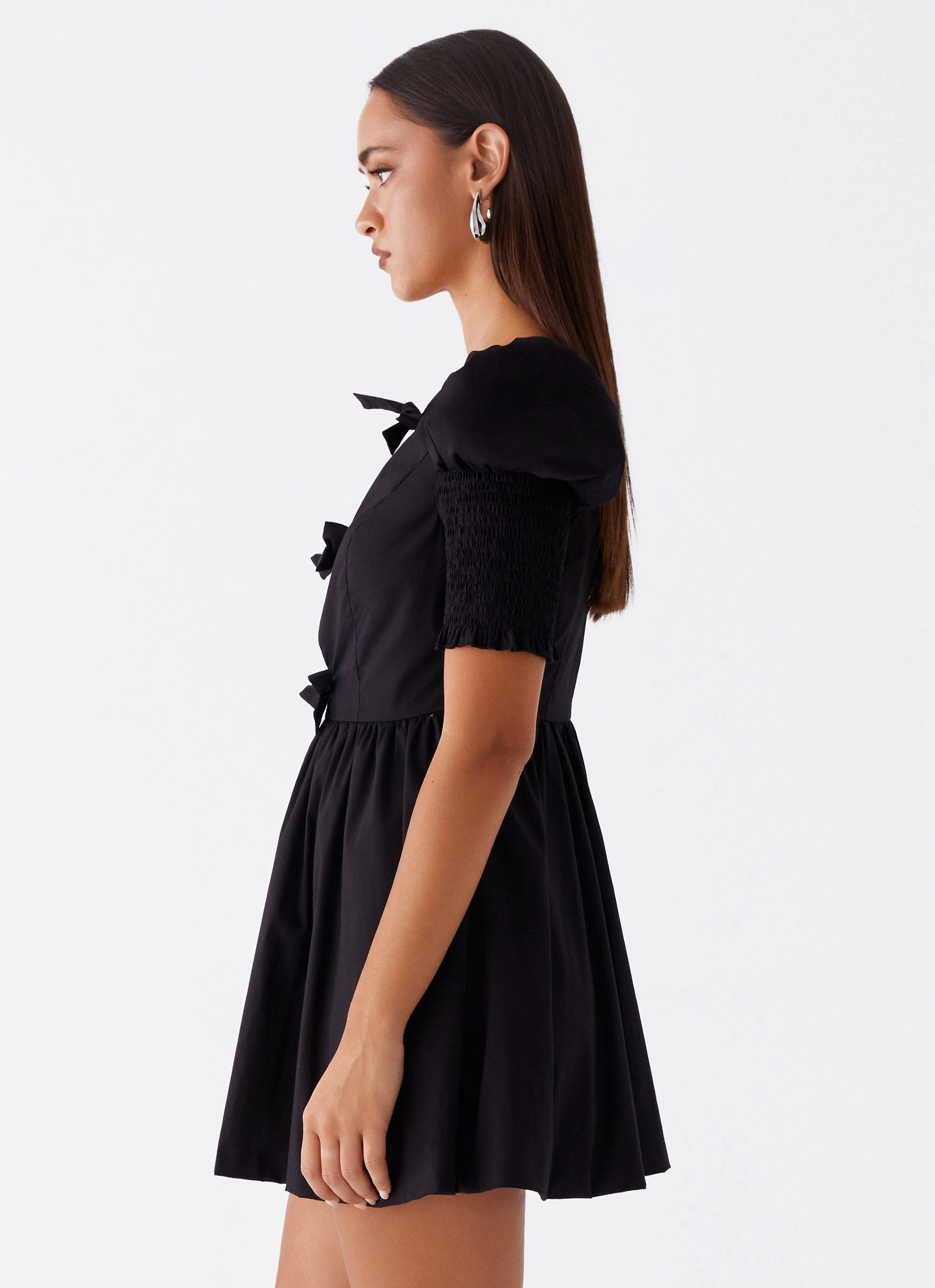 Photo Light Moment Light Leonie Tie Front Mini Dress - Black