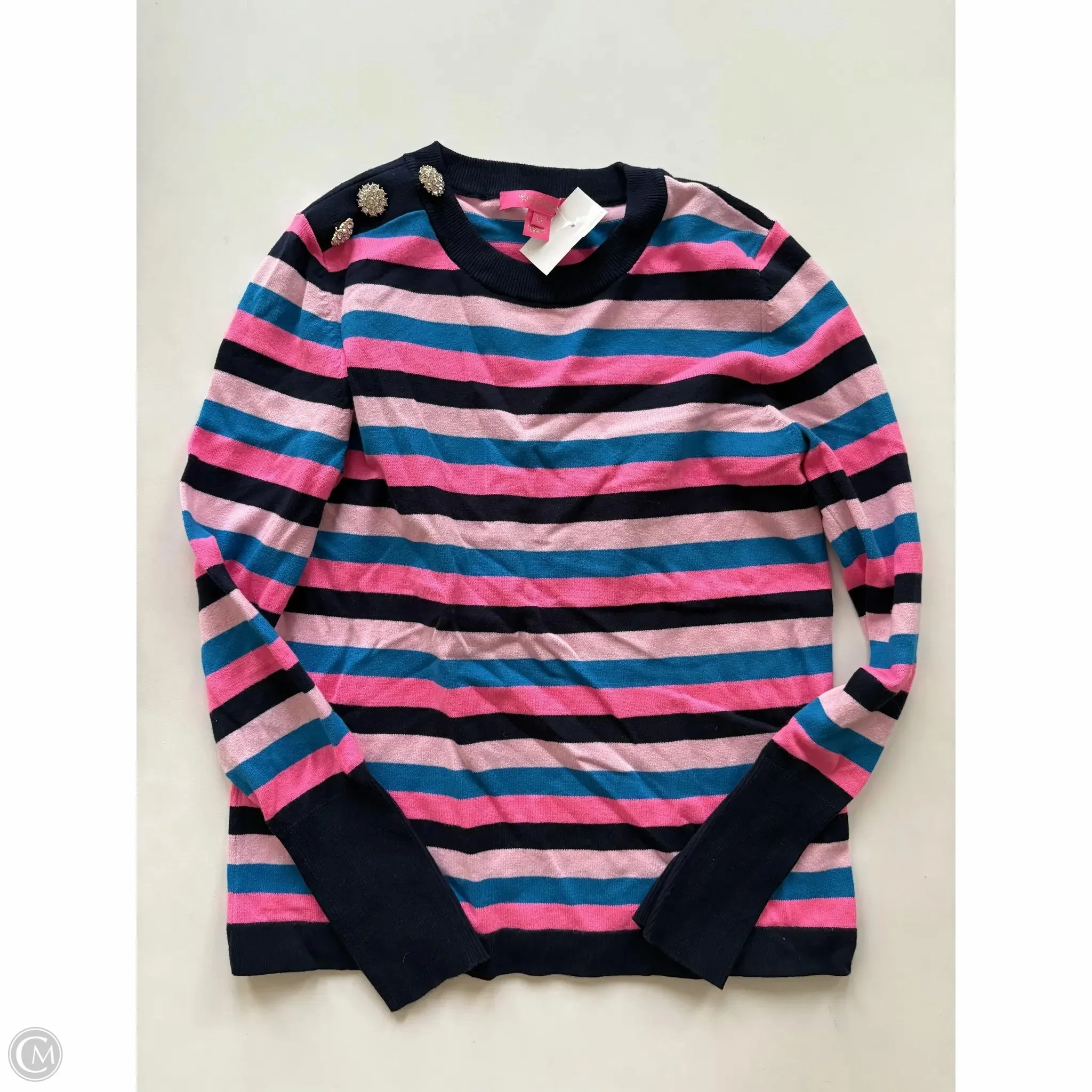 Soft Knitwear Urban Style Sweater Designer By Lilly Pulitzer In Striped Pattern, Size: Xs