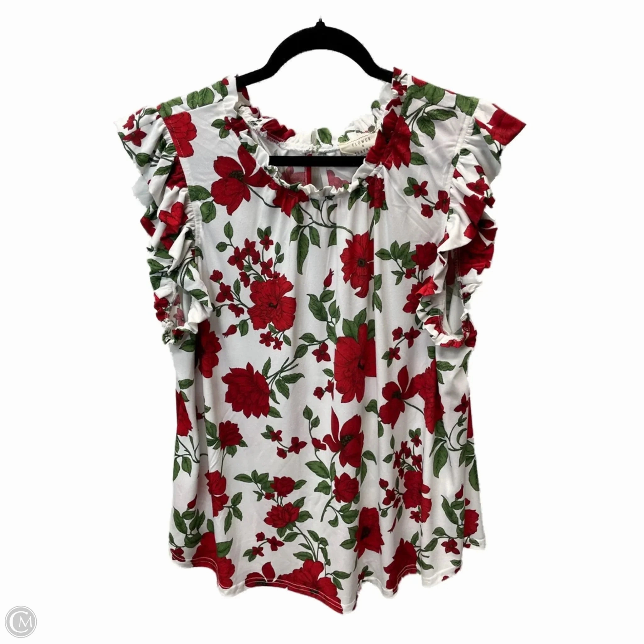 Effortless Wearable Top Short Sleeve By Clothes Mentor In Floral Print, Size: 3x