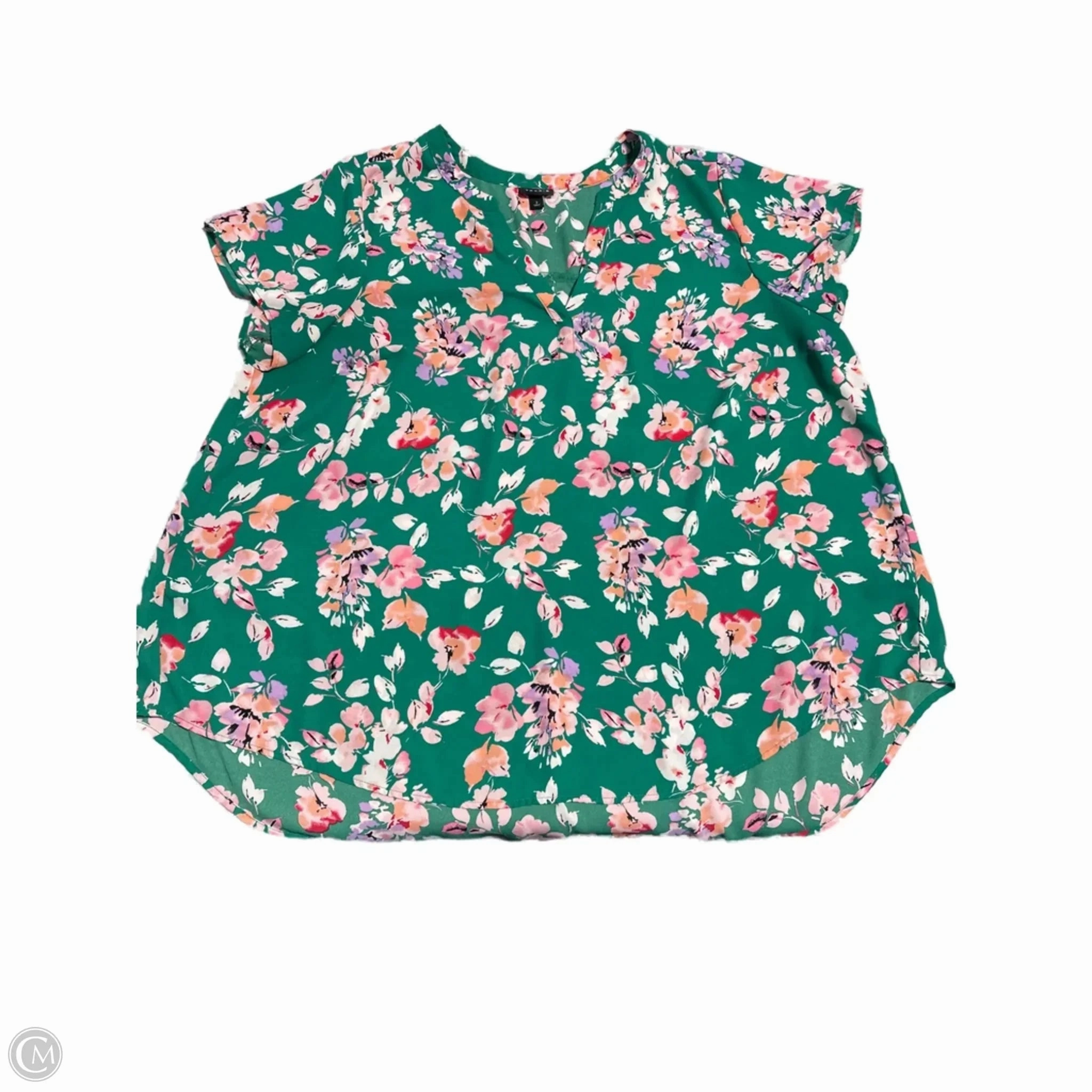 Timeless Top Pocket Design Top Short Sleeve By Torrid In Floral Print, Size: 2x