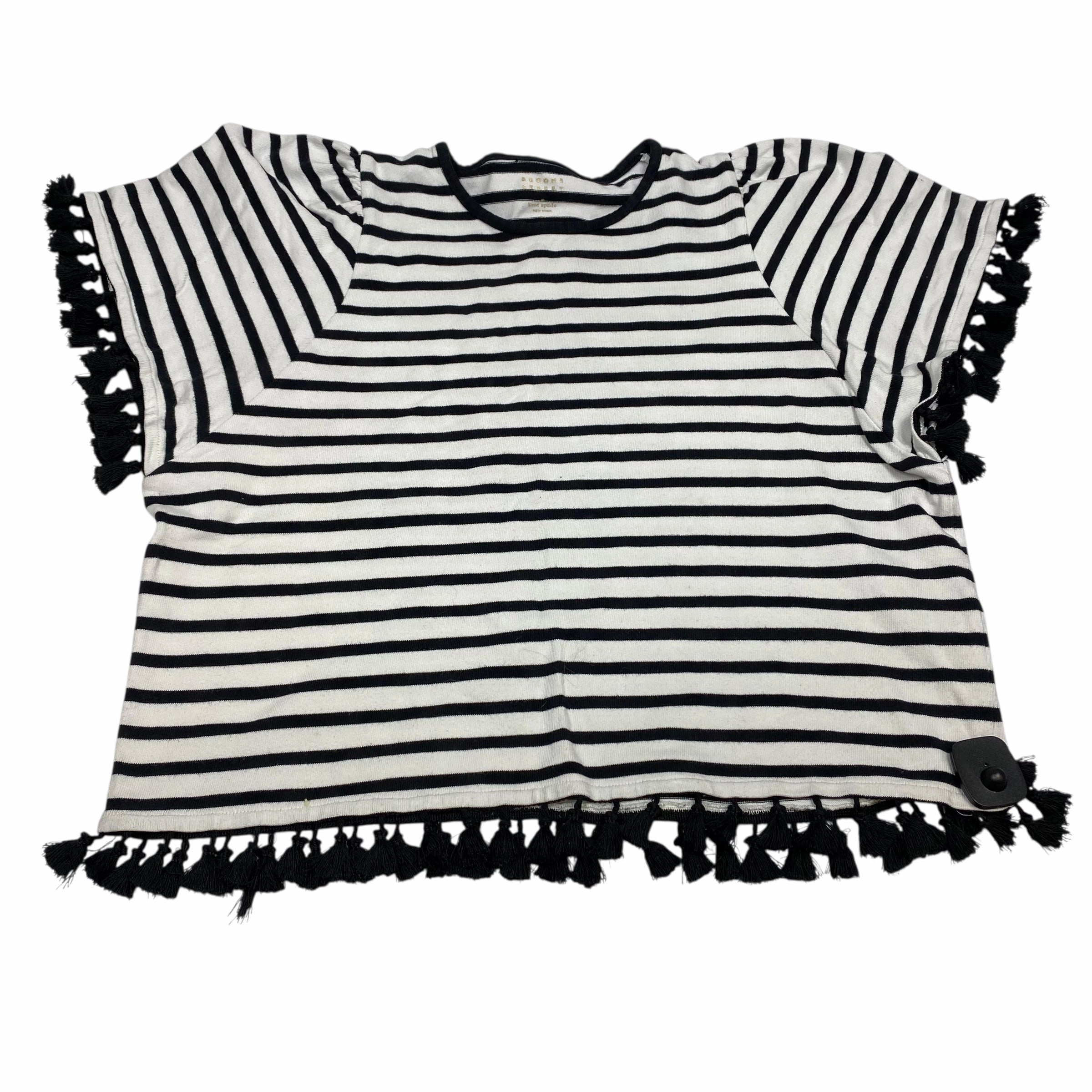 Performance Layer Casual and cool Top Ss Designer By Kate Spade In Black & White, Size:Xl