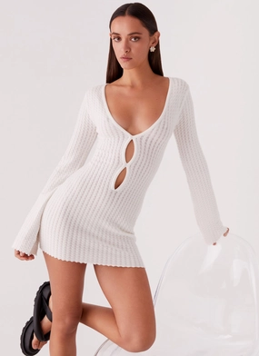Cocktail Ready Lavelle Knit Mini Dress - Ivory