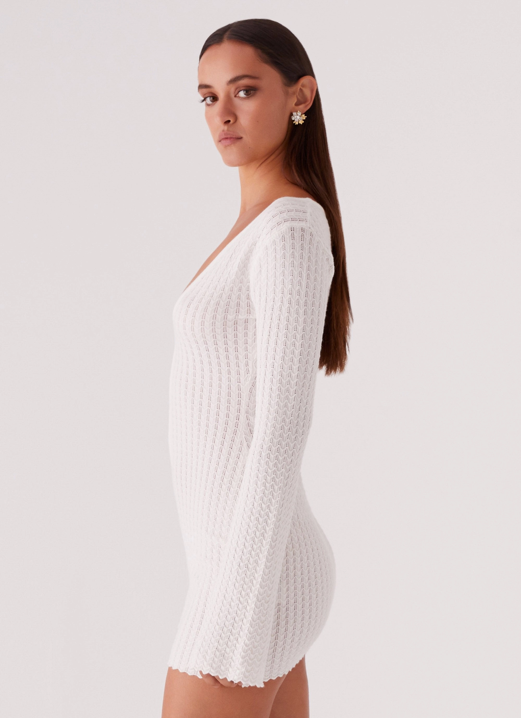 Lightweight Fit urban vibe Lavelle Knit Mini Dress - Ivory