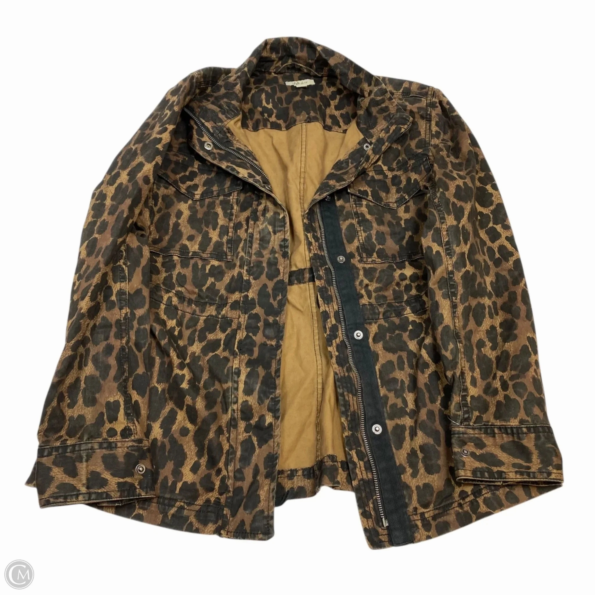 Jacket Utility By Style And Company In Animal Print, Size: M Classic Fit Cut Fade Resistant Dye