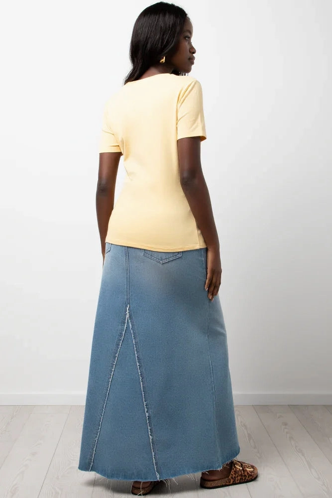 Crew Neck Short Sleeve Fitted T-Shirt Yellow FlexibleCuff RecycledPolyester