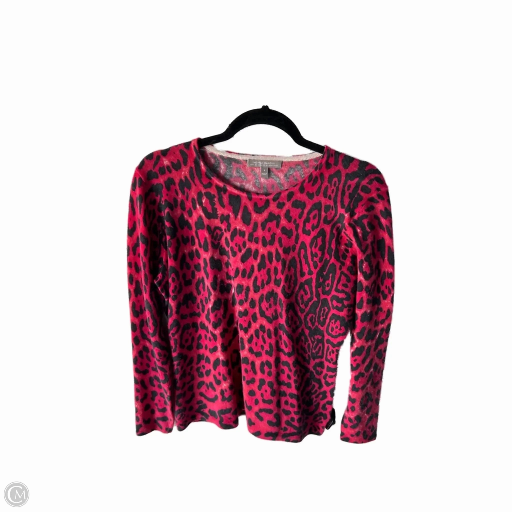 Versatile Stretch Sweater Designer By Neiman Marcus In Black & Red, Size: L