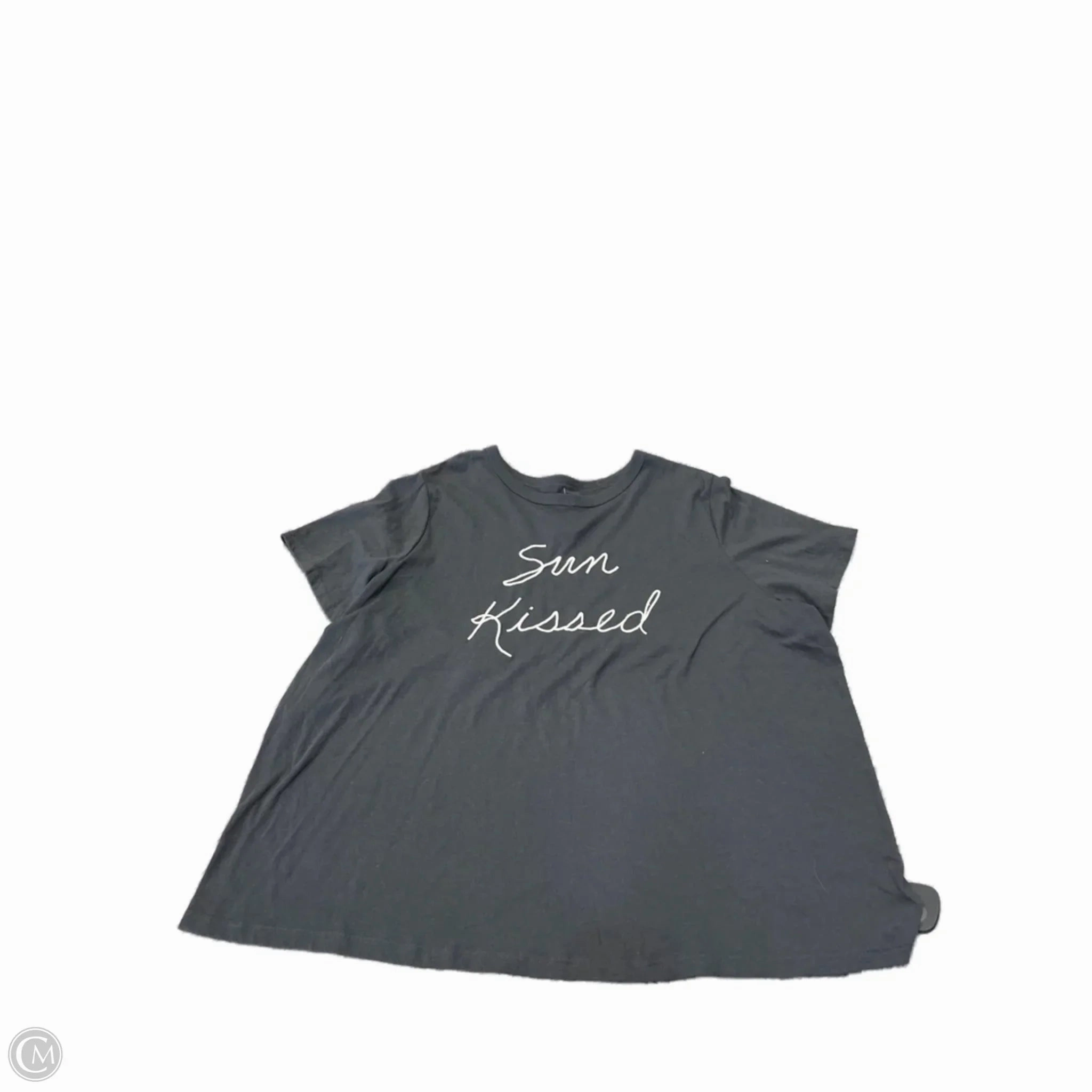 Minimalist Style Top Short Sleeve Basic By Old Navy In Grey, Size: 2x