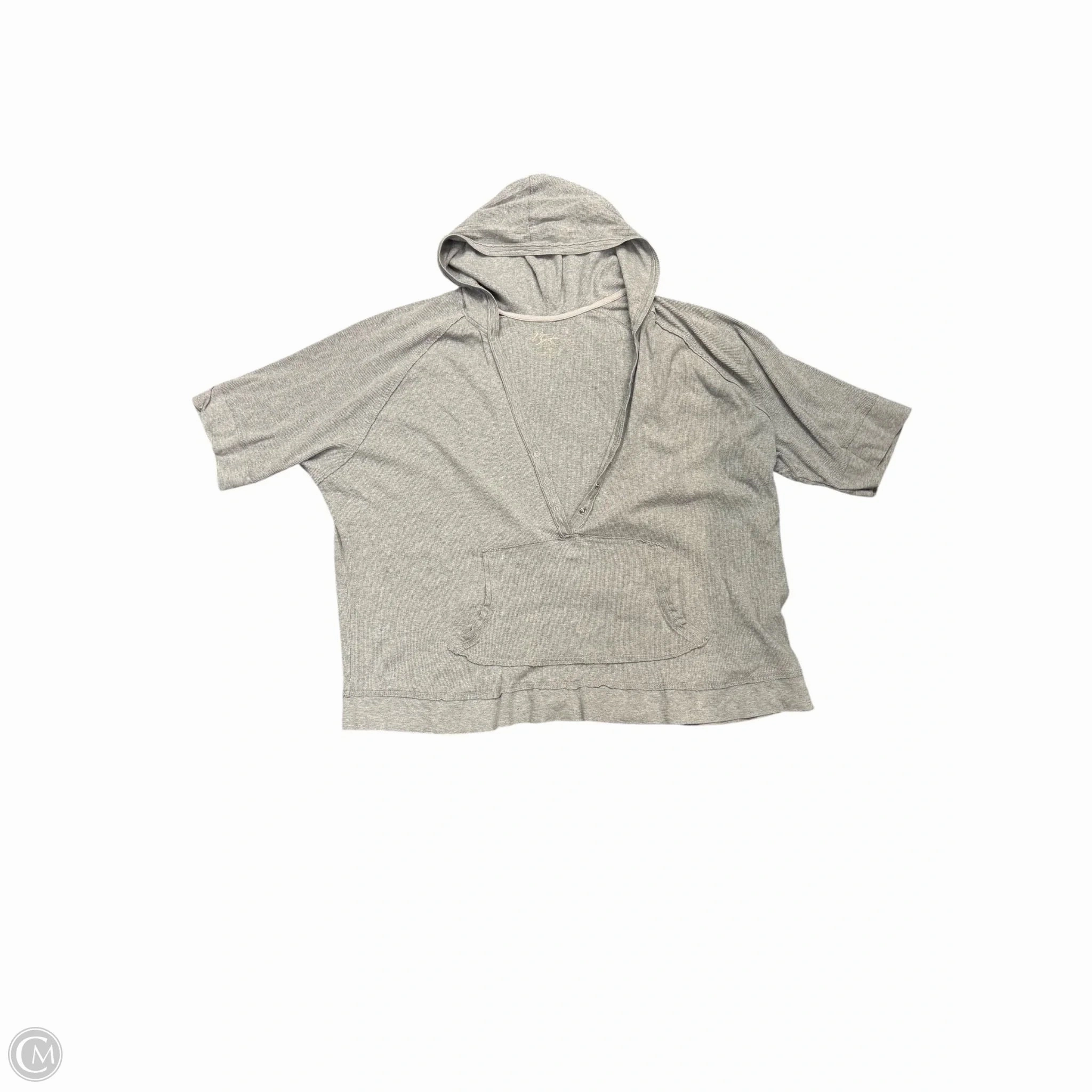 Recycled Polyester Blend Timeless Comfort Top Short Sleeve By V Sport In Grey, Size: 3x