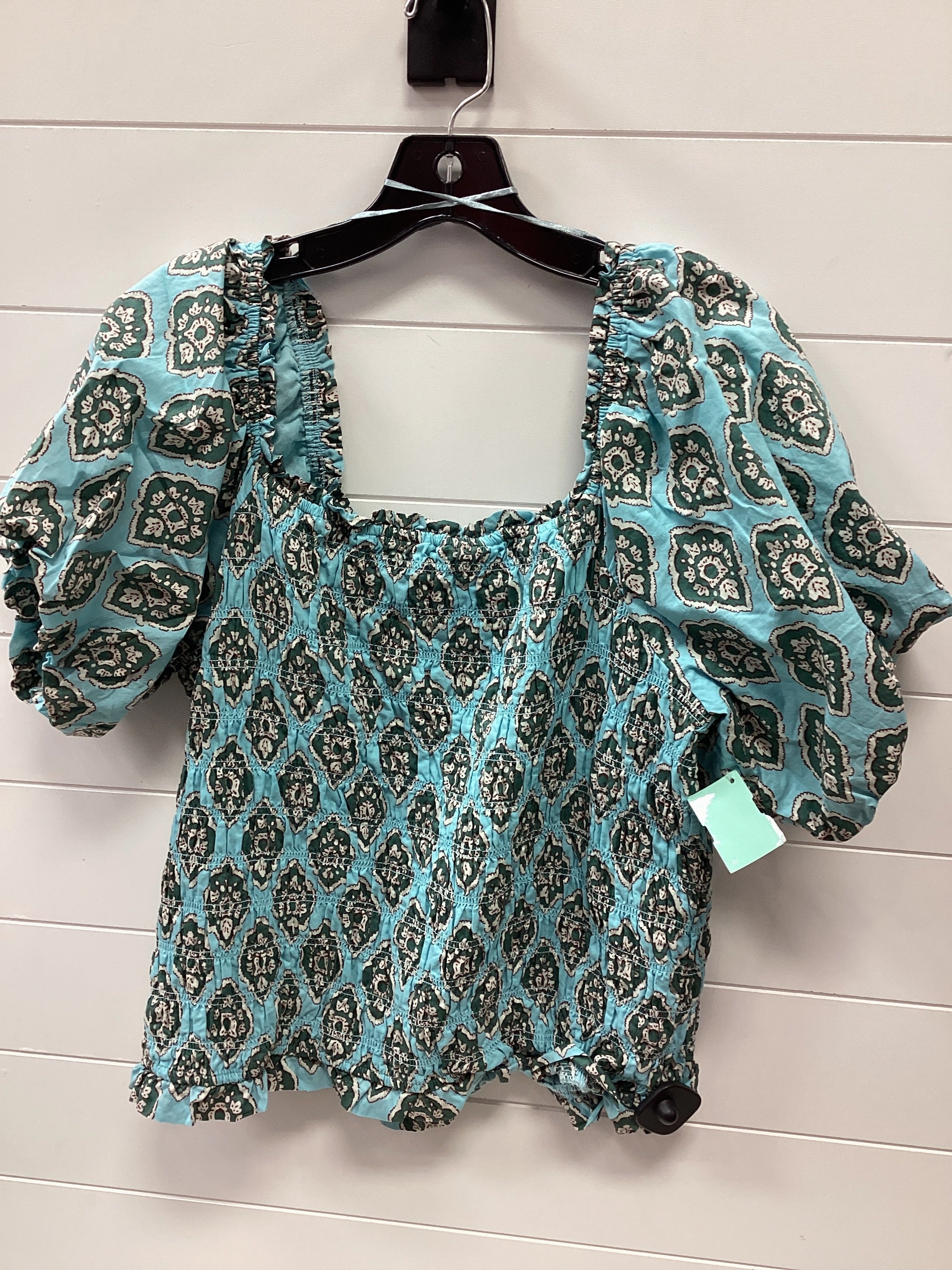 Casual Layer Look Top Ss By Maurices In Blue, Size:1X