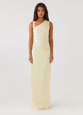 Timeless Appeal Zip-Closure Daffodil Charm Linen Maxi Dress - Sunflower Yellow