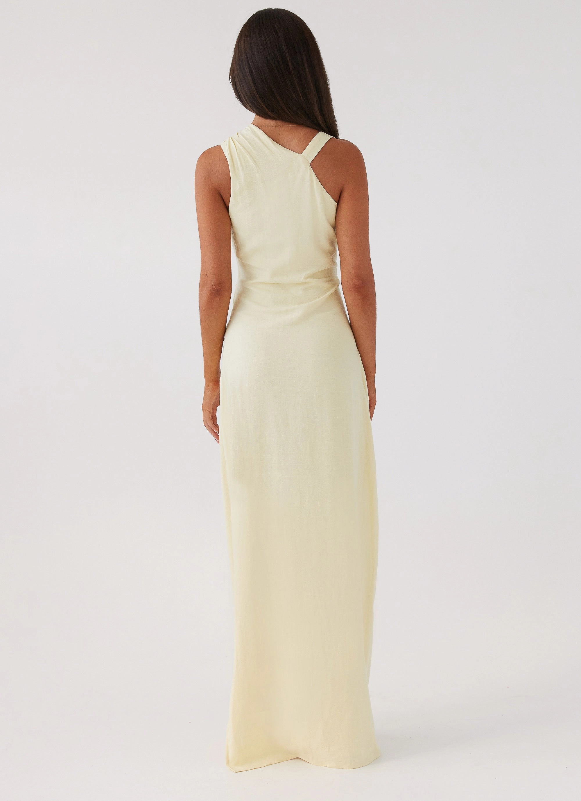 Daffodil Charm Linen Maxi Dress - Sunflower Yellow Refined Presence