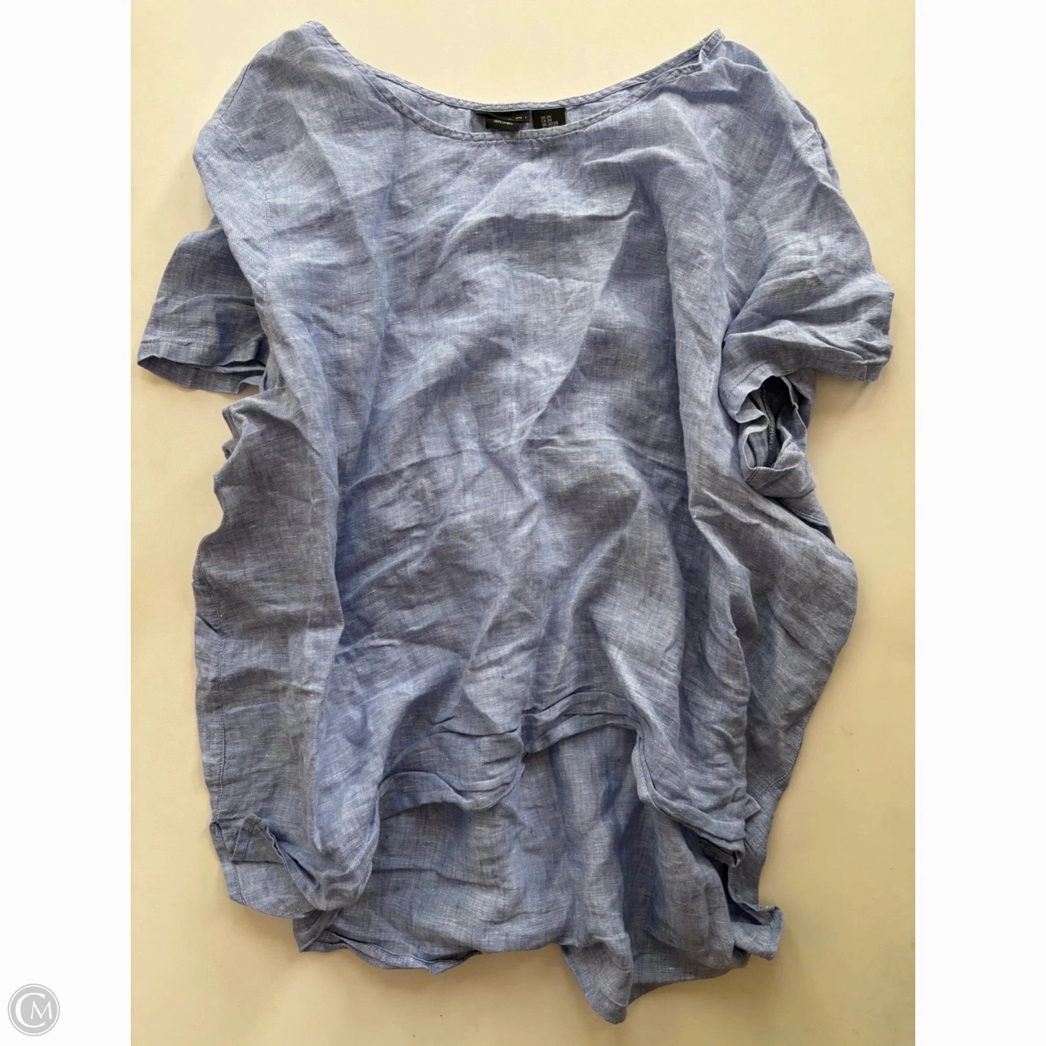 Comfy Movement Top Short Sleeve By Tahari By Arthur Levine In Blue, Size: 2x