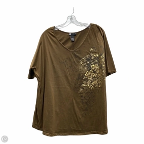 Top Short Sleeve By Carole Little In Brown, Size: 2x Yoga flexibility