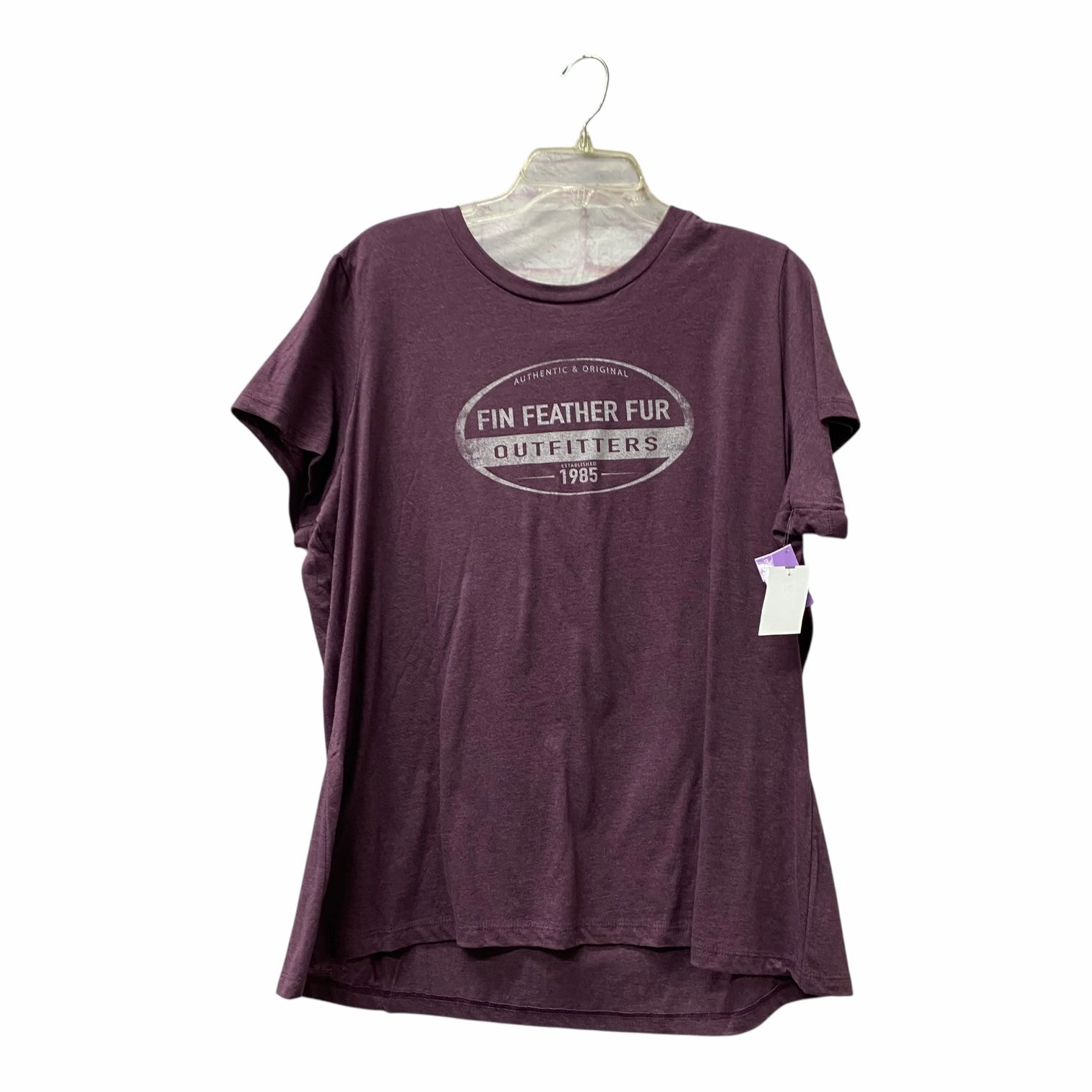 Cool and Relaxed No Shrink Technology Top Ss Basic By Discreet Wear In Purple, Size:3X