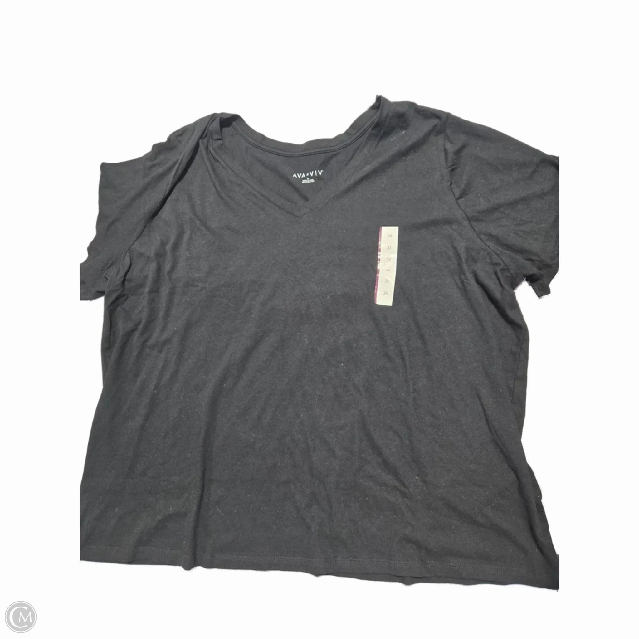 Top Short Sleeve By Ava & Viv In Black, Size: 3x Popular