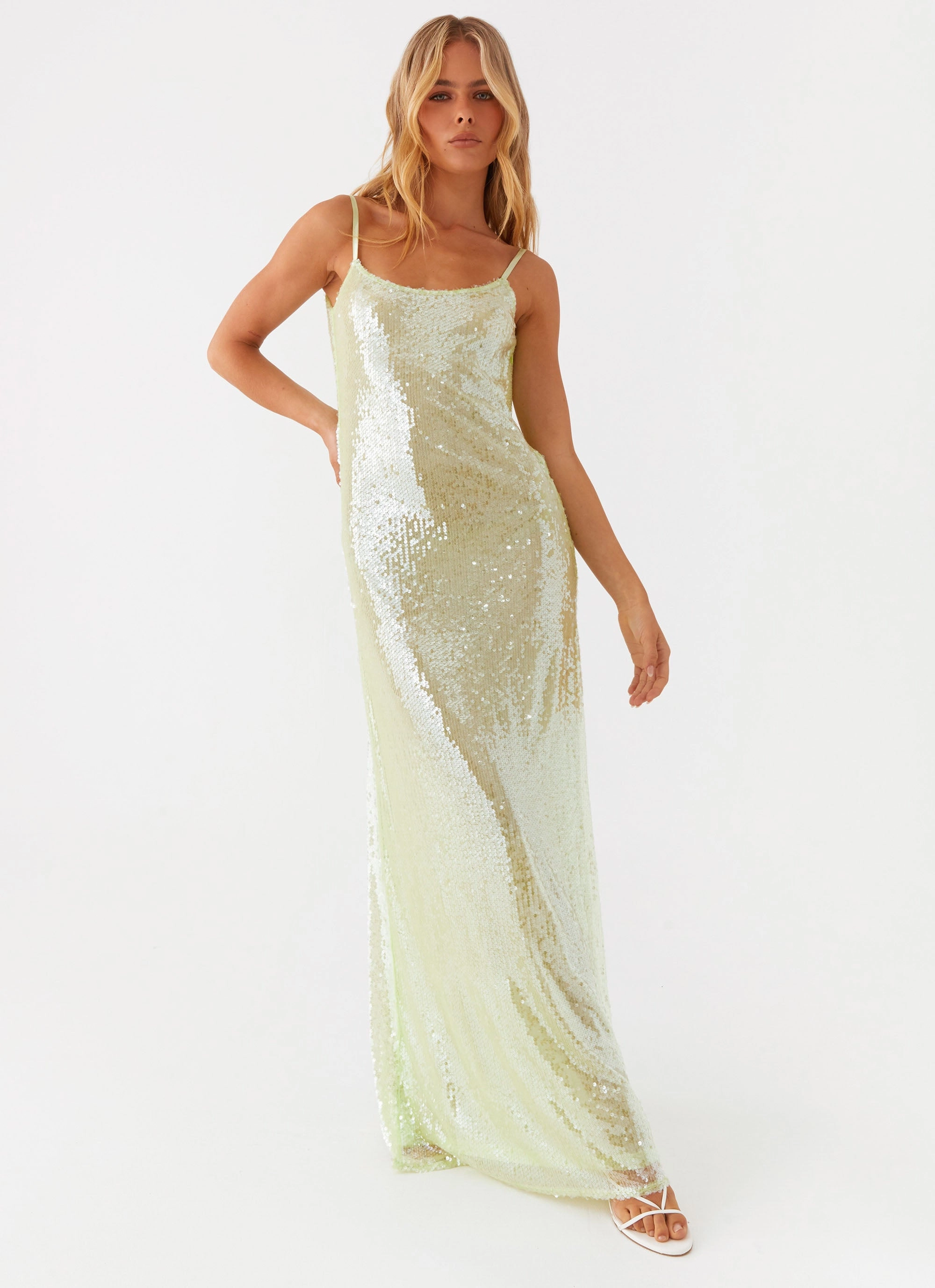 Higher Level Sequin Maxi Dress - Mint Smart Piece Bright Bloom