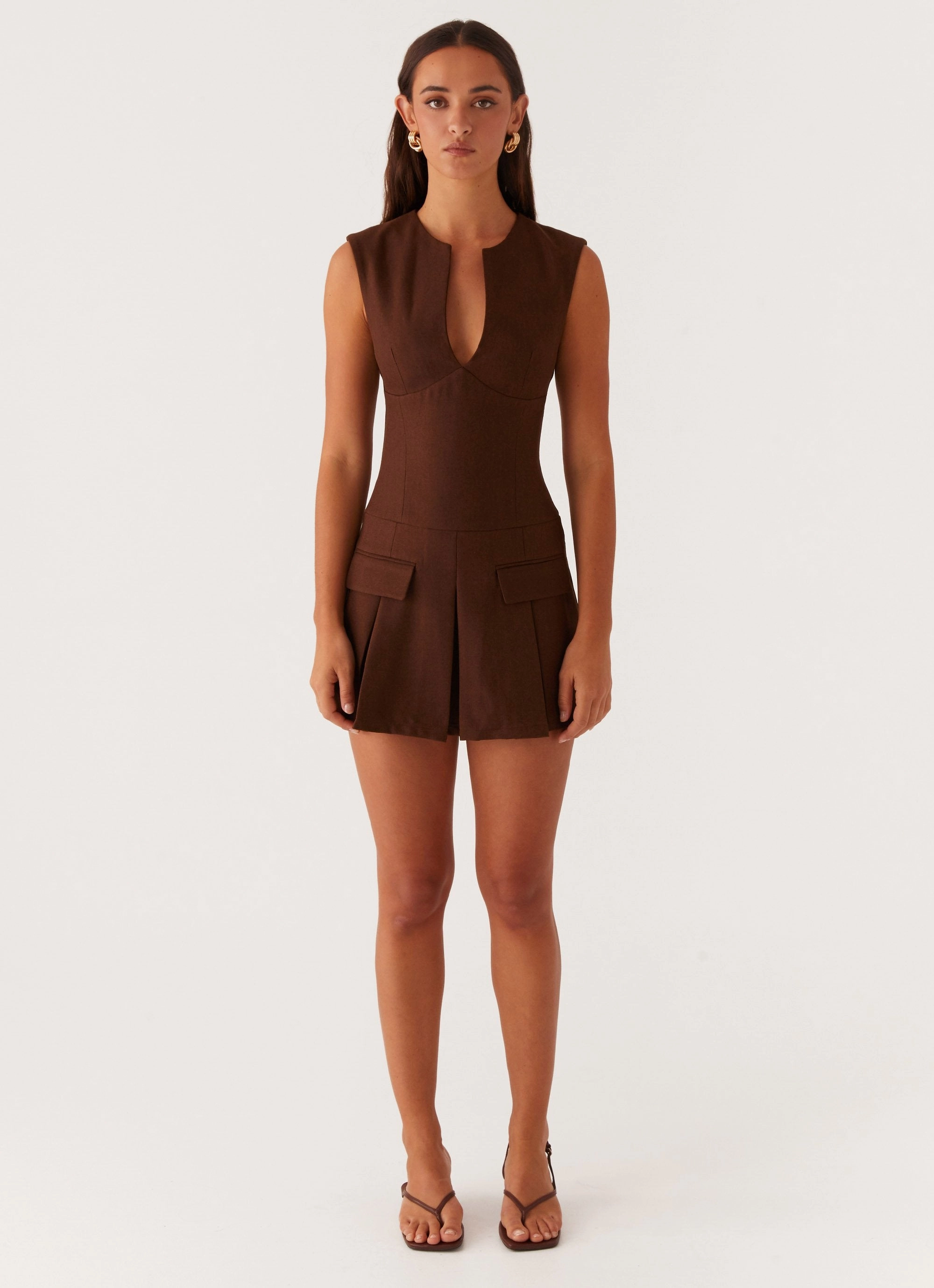 Modern Design Cassia Mini Dress - Brown