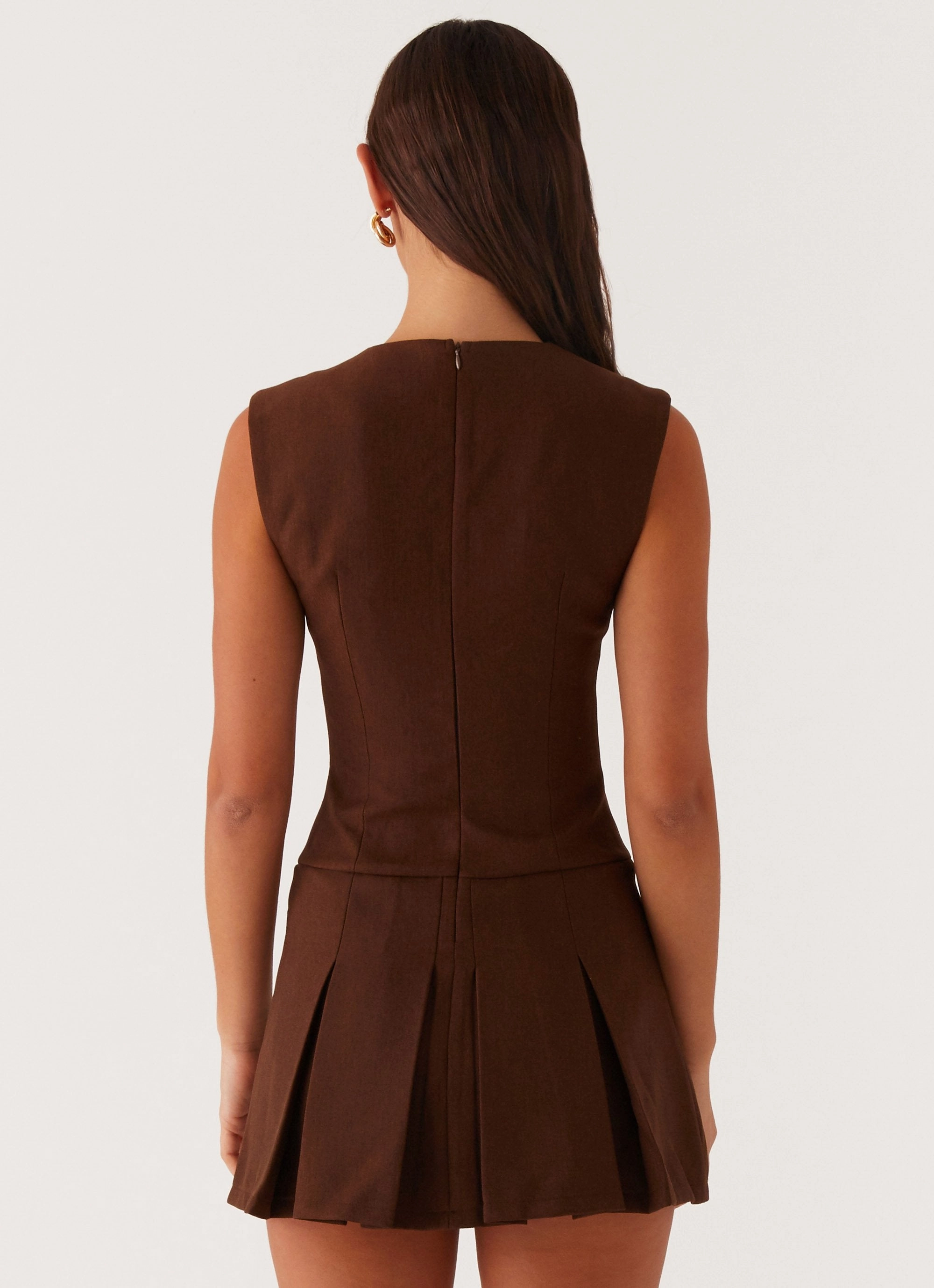 Elegant Motion Office Mood Cassia Mini Dress - Brown