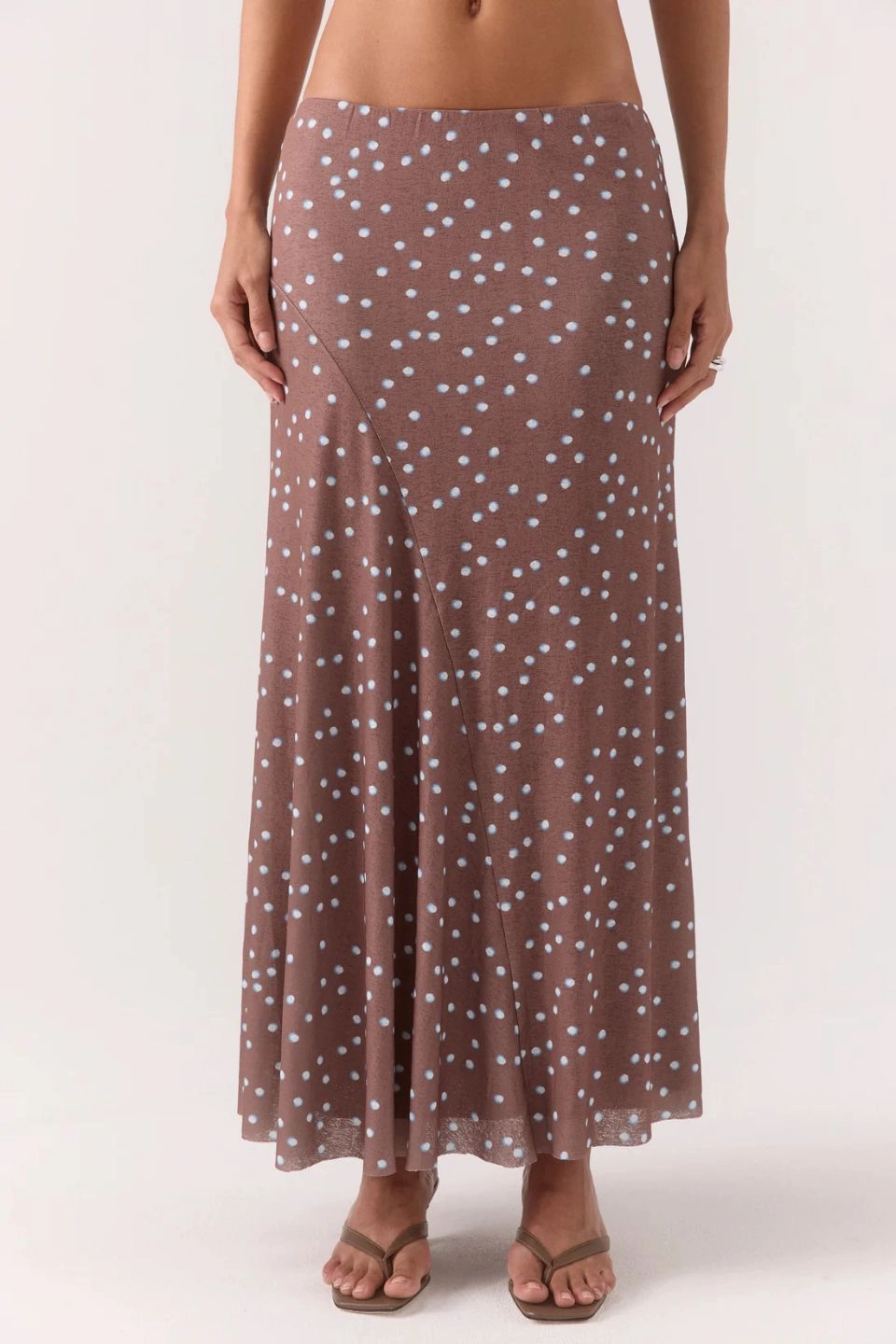 Weekend Ready music concert Delilah Mocha Polka Dot Maxi Skirt
