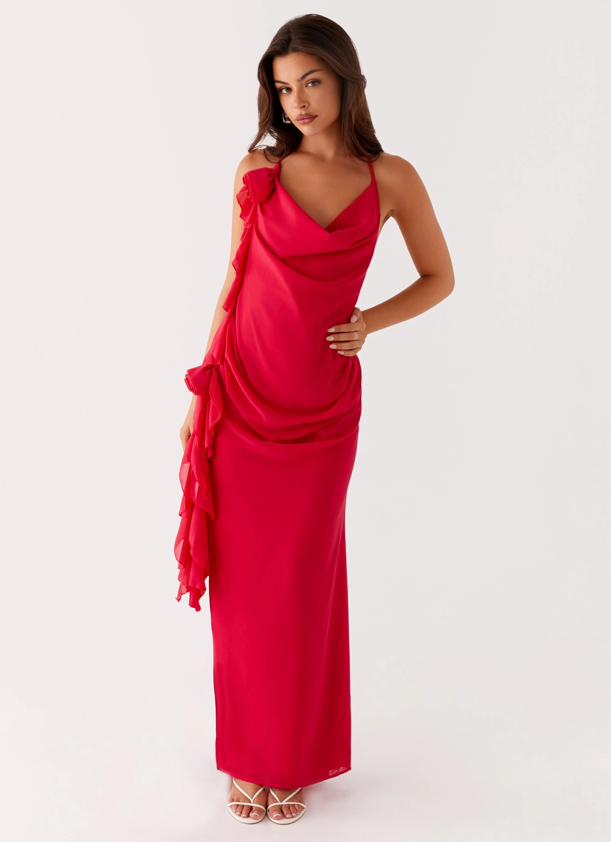 Workwear Diedre Rose Strappy Maxi Dress - Raspberry