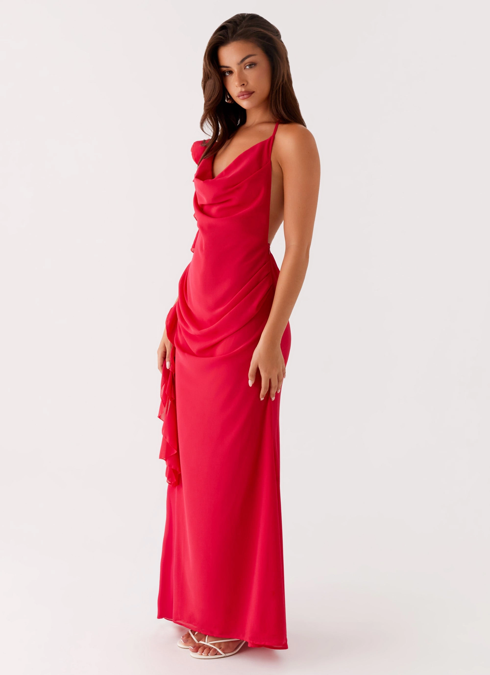 Diedre Rose Strappy Maxi Dress - Raspberry Fitted Base