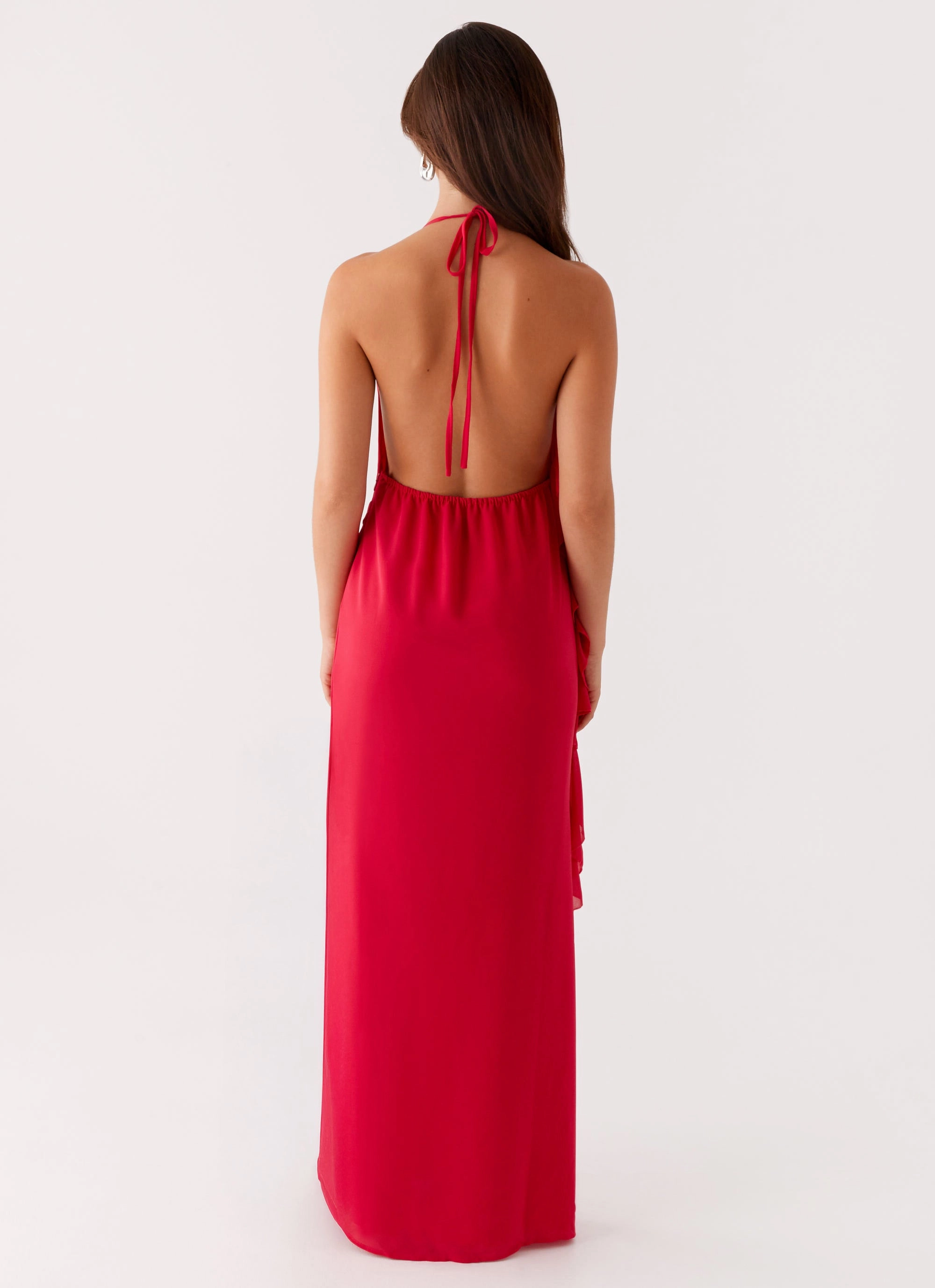 Diedre Rose Strappy Maxi Dress - Raspberry Metallic Finish Perfect Fit Look